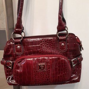 Burgundy/Maroon Purse Handbag Richardo Beverly Hills Medium Size